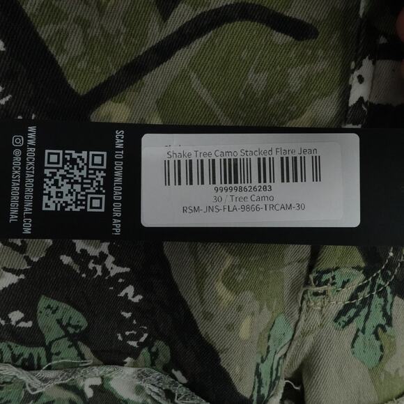 Rockstar Original Jeans Men 30x34 Brown Shake Tree Camo Stacked Flare Streetwear - Picture 13 of 13